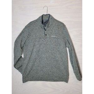 Eddie Bauer Men's SZ XL Radiator Fleece Snap Mock Pullover Sweater Green
